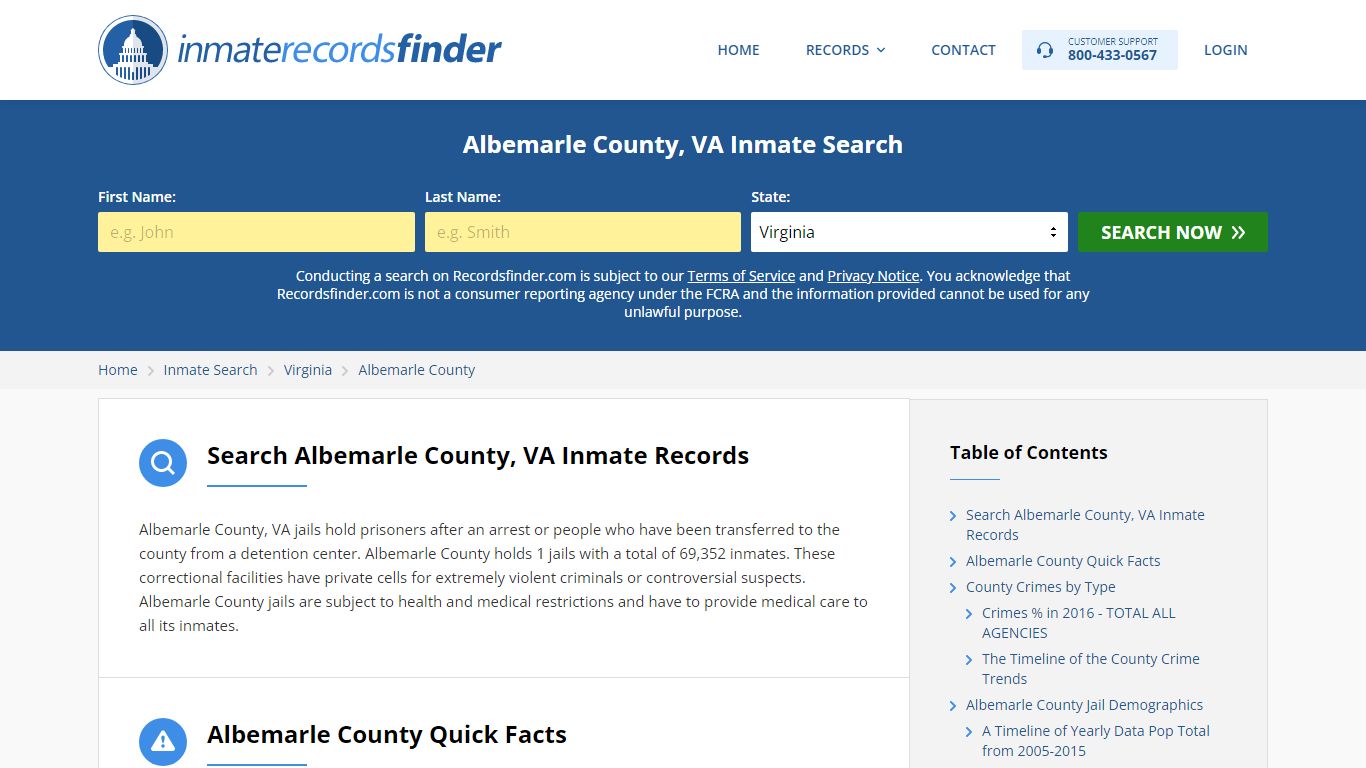 Albemarle County, VA Inmate Lookup & Jail Records Online